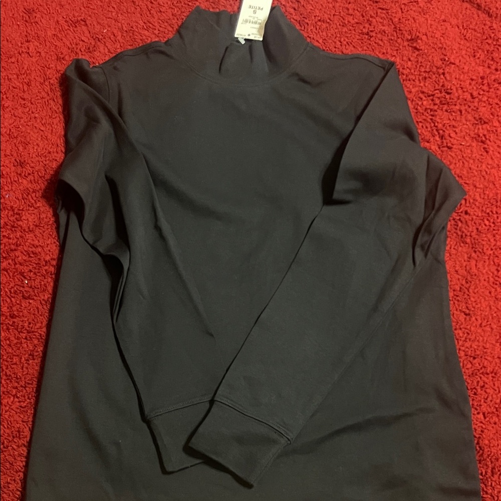 Lands' End Red Long Sleeve Top, black long sleeved top and black mock neck